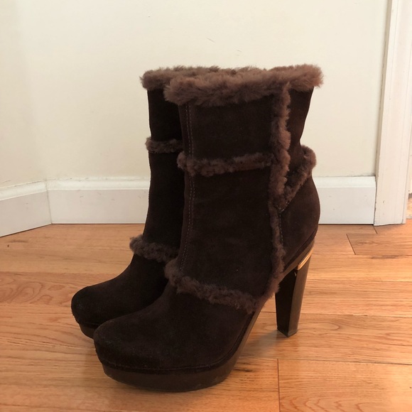 DVF Suede and Shearling Boots - Picture 2 of 7